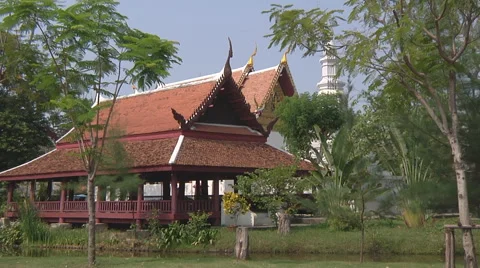 Temple at Ancient Siam Park in Samut Prakan Province, Thailand Stock Footage 48893505