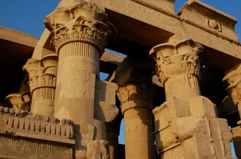 Temple and columns in Egypt Stock Photos
