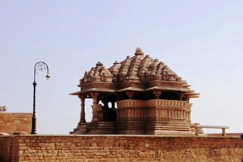 Temple and Lamp Post Stock Photos