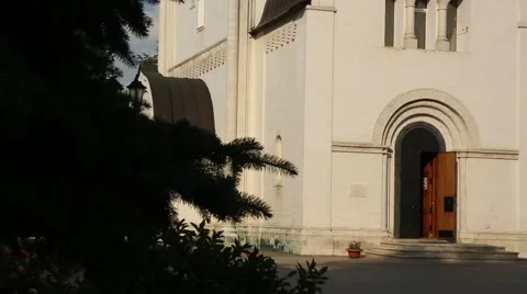 Temple and spruce Stock Footage 63992420