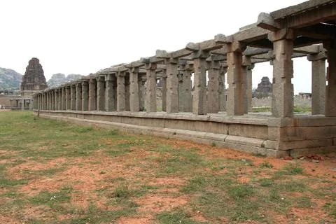 Temple and Stone Corridor Stock Photos