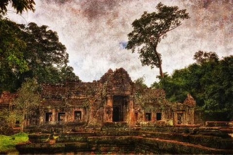Temple in Ankor Wat Stock Photos