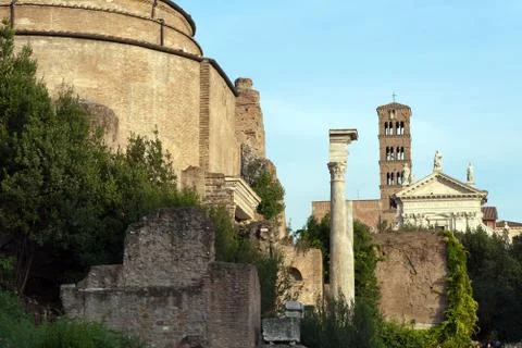 Temple of antoninus Stock Photos