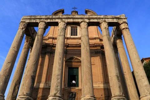 Temple of antoninus Stock Photos