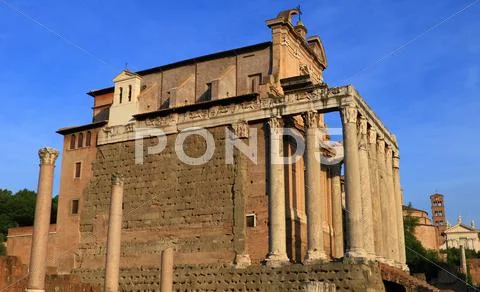 Temple of antoninus Stock Photos
