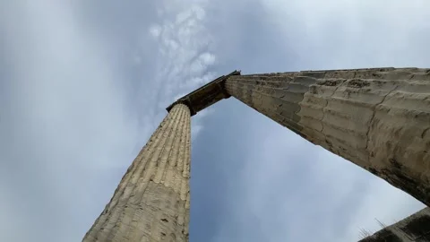 Temple of Apollo columns in Didyma (Didim) Ancient City. Aydin, Turkey Stock Footage 247287749
