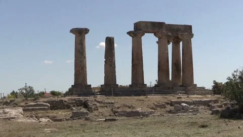 Temple of Apollo. Corinth, Greece. 스톡 동영상 99054918