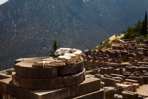 The temple of Apollo, delphi, greece Stock Photos