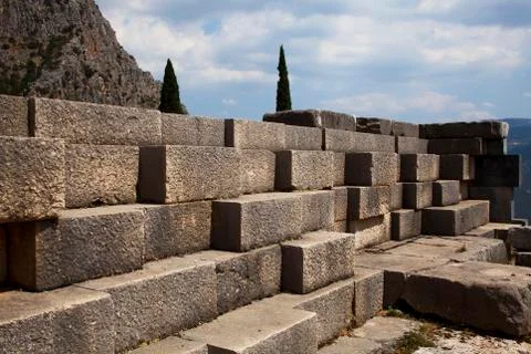 The temple of Apollo, delphi, greece Stock Photos