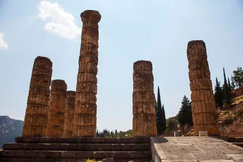 The temple of Apollo, delphi, greece Stock Photos