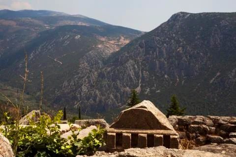 The temple of Apollo, delphi, greece Stock Photos