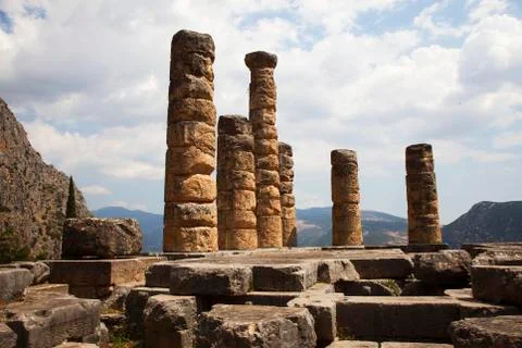 The temple of Apollo, delphi, greece Stock Photos