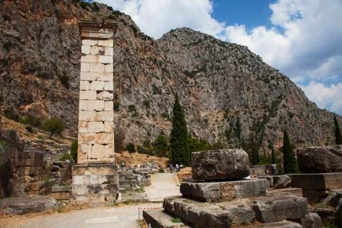 The temple of Apollo, delphi, greece Stock Photos