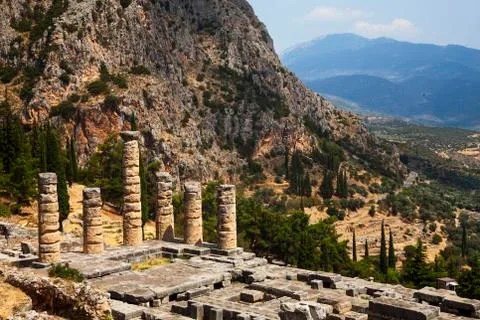 The temple of Apollo, delphi, greece Stock Photos