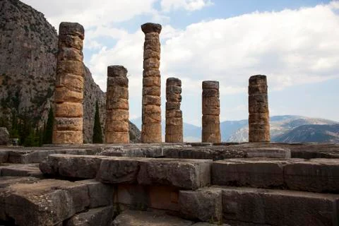 The temple of Apollo, delphi, greece Stock Photos