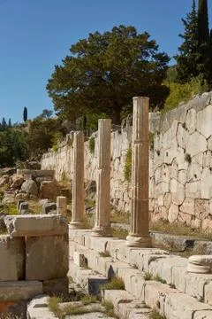 The Temple of Apollo at Delphi Greece Foto stock