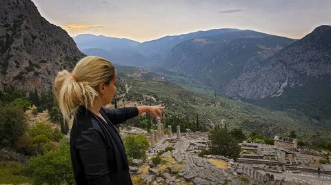 Temple of Apollo, Delphi Greece Stock Photos