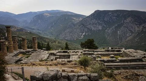 Temple of Apollo, Delphi Greece Stock Photos