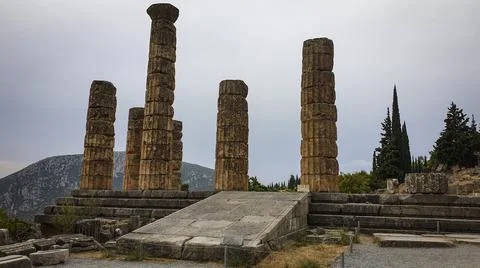 Temple of Apollo, Delphi Greece Stock Photos