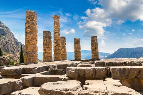 The Temple of Apollo in Delphi Stock Photos