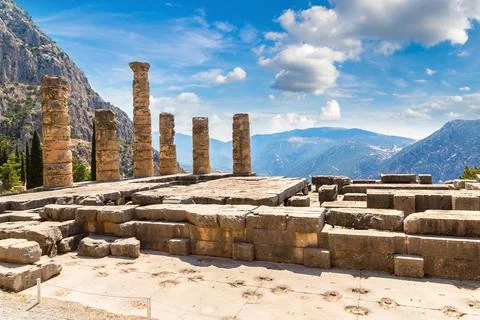 The Temple of Apollo in Delphi Foto stock