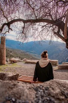 Temple Apollo in Delphi 스톡 사진