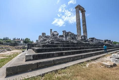 The Temple of Apollo in Didim Stock Photos