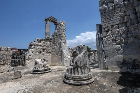 The Temple of Apollo in Didim Stock Photos
