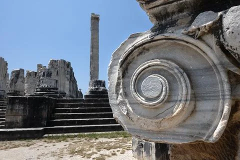 The Temple of Apollo in Didim Stock Photos
