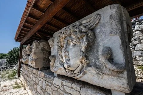 The Temple of Apollo in Didim Stock Photos
