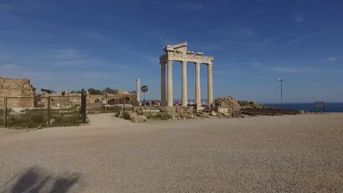 Temple of Apollo in Side Drone Video 스톡 동영상 88783396