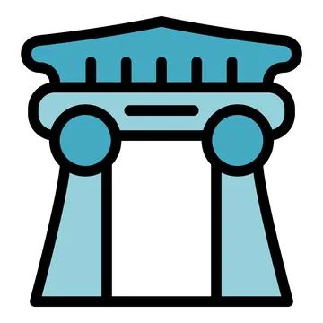 Temple arch icon vector flat Stock Illustration