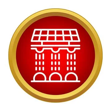 Temple architecture icon showing ancient column structure Stock Illustration