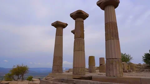 Temple of Athena in Assos. Stock Footage 147056209