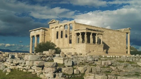Temple of Athena Erechtheion Stock Footage 87122306