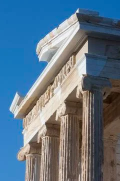 Temple athena nike on acropolis of athens in greece Foto stock
