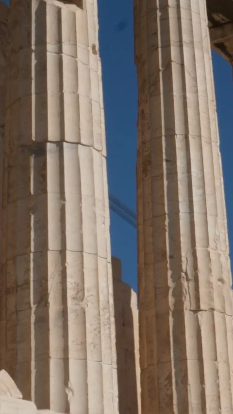 Temple of Athena Nike with columns on the Acropolis in Athens, Greece. Fully Stock Footage 302071628