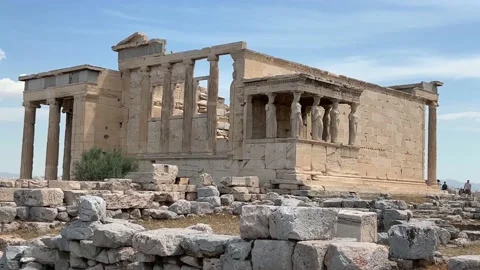 Temple of Athens at Acropolis Stock Footage 201380626