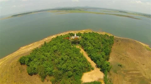 Temple on the Backwater shore Stock Footage 51420512