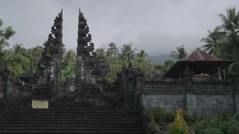 Temple Bali Surrounded Forest Mountain Pura Puseh Les Penuktukan Buleleng Stock Footage 221285493