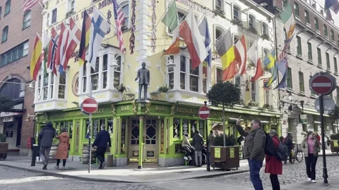Temple Bar Area Dublin Stock Footage 236966895