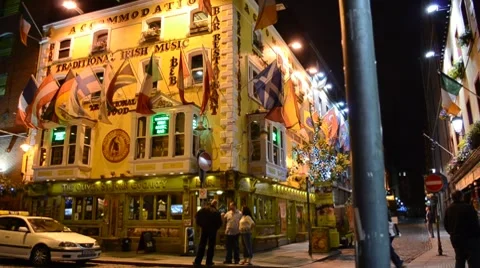 Temple Bar, Dublin, Ireland. Stock Footage