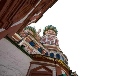 Temple of Basil the Blessed, Red Square, Moscow, Russia. Carved on white. Foto stock