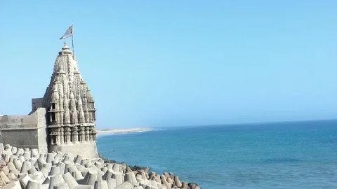 Temple On The Beach Stock Footage 75257746