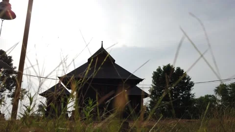 Temple with a big bell in the sun set time Stock Footage 156312344