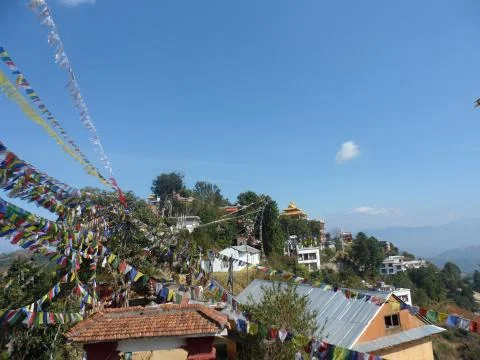 Temple Buddhist Complex in Dharamsala Stock Photos
