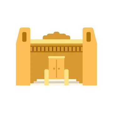 Temple building or public hall main entrance icon Ilustración de archivo