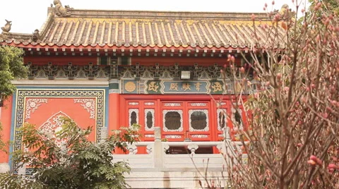 Temple building, Po Lin Monastery, HK Video stock 59564886