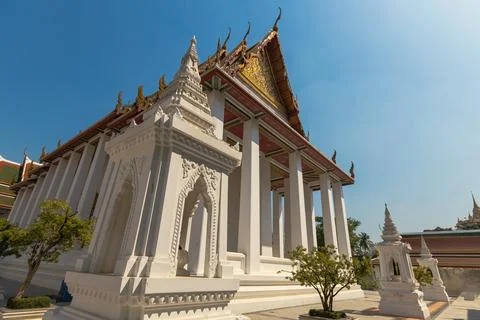 Temple Building at Wat Ratchanatdaram Loha Prasat temple, Bangkok, Thailand Stock Photos