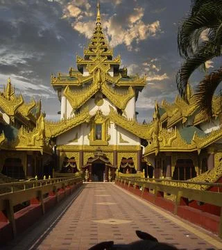 A temple in burma at sightseeing Stock Photos